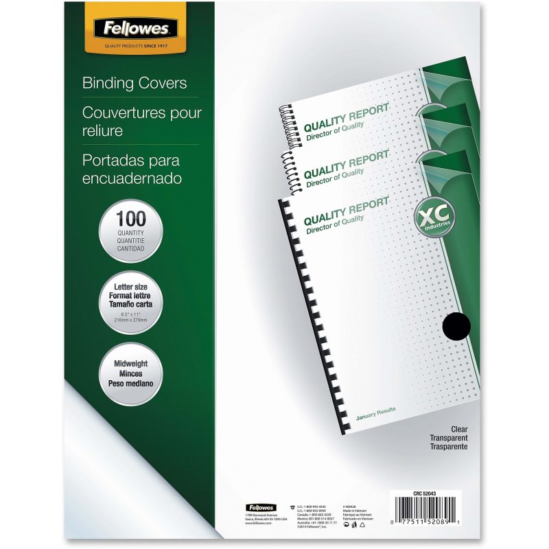 Fellowes® Clear Presentation Binding Covers, 8 1/2" 11", Clear, Pack Of 100 - Image 12