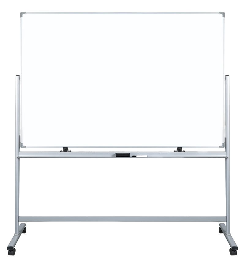 WorkPro® Double-Sided Mobile Magnetic Dry-Erase Whiteboard Easel, 72" x 48", Aluminum Frame With Silver Finish