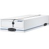 Bankers Box® Liberty® Corrugated Storage Boxes, 6 3/8" x 9" x 24", White/Blue, Case Of 12