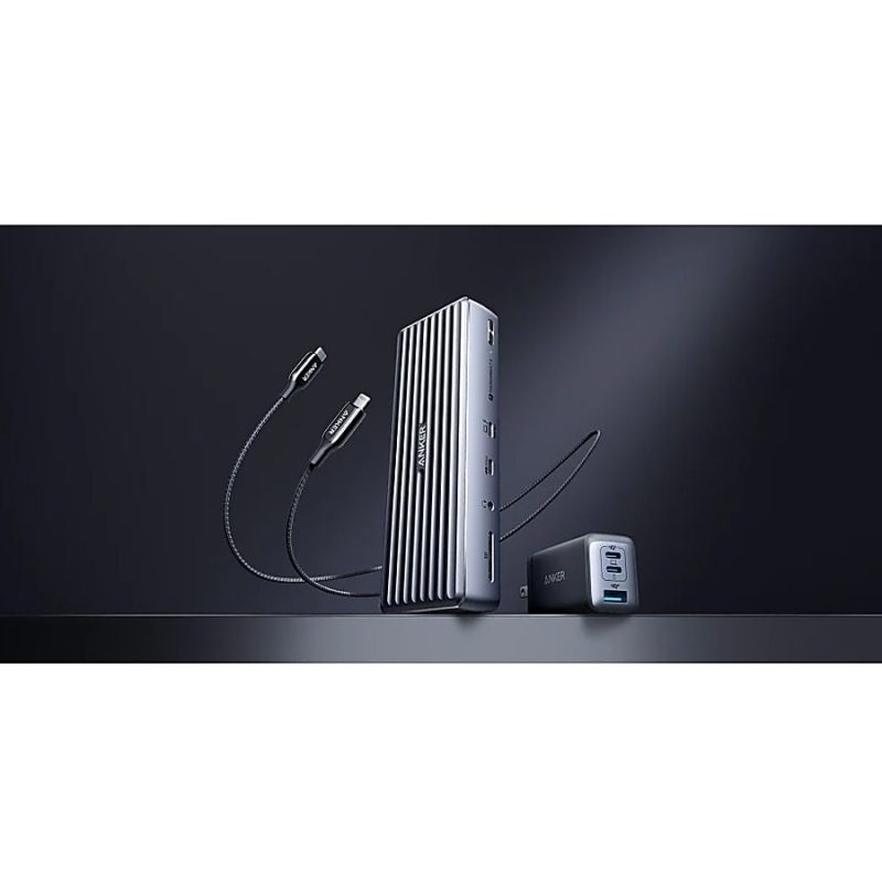ANKER 737 Power Bank (PowerCore 24K) - For MacBook Pro, Universal, USB Type A Device, USB Type C Device, MacBook Air, iPhone 13, Smartphone, iPad Pro - 24000 mAh - 3 x USB - Black - Image 2