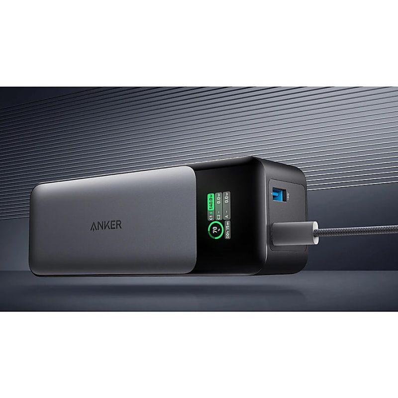 ANKER 737 Power Bank (PowerCore 24K) - For MacBook Pro, Universal, USB Type A Device, USB Type C Device, MacBook Air, iPhone 13, Smartphone, iPad Pro - 24000 mAh - 3 x USB - Black - Image 6