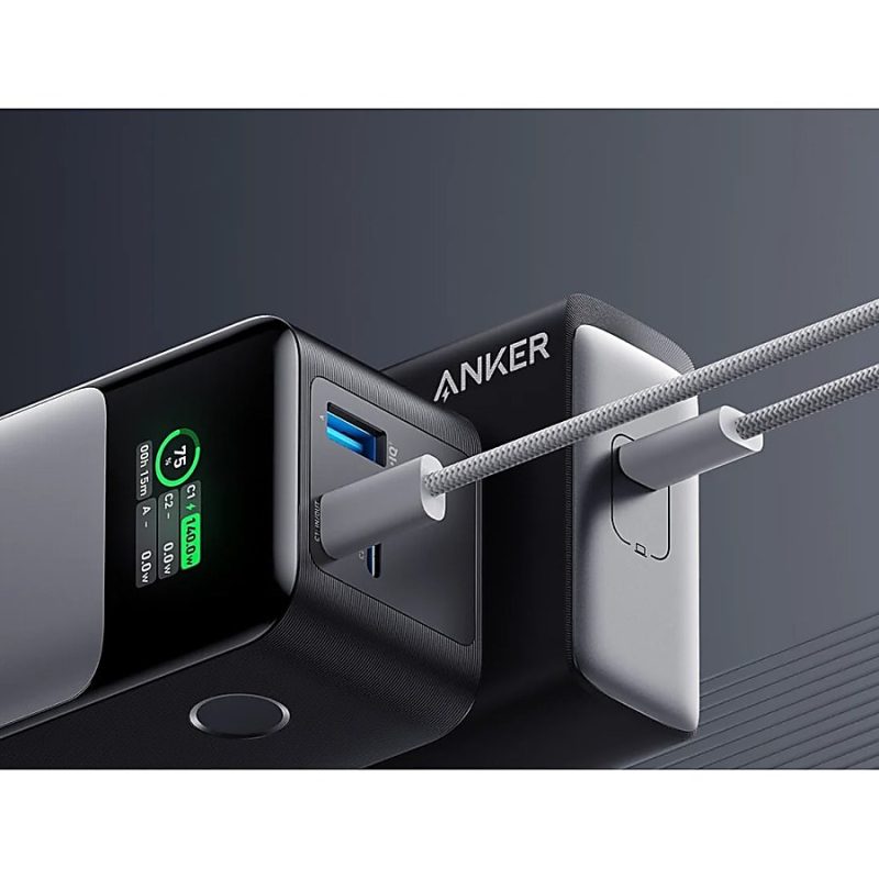 ANKER 737 Power Bank (PowerCore 24K) - For MacBook Pro, Universal, USB Type A Device, USB Type C Device, MacBook Air, iPhone 13, Smartphone, iPad Pro - 24000 mAh - 3 x USB - Black - Image 8