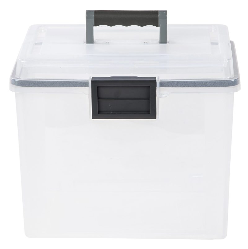 Iris® Weathertight® Mobile Storage File Box, 11 1/2" x 13 3/4" x 10 7/16", Clear - Image 2