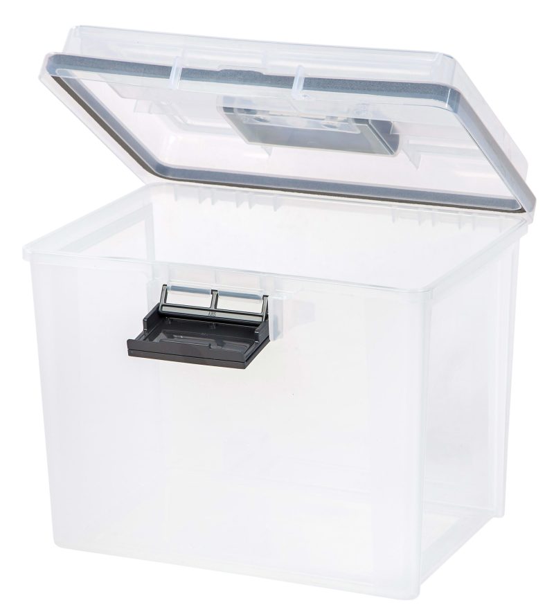 Iris® Weathertight® Mobile Storage File Box, 11 1/2" x 13 3/4" x 10 7/16", Clear - Image 3