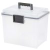 Iris® Weathertight® Mobile Storage File Box, 11 1/2" x 13 3/4" x 10 7/16", Clear