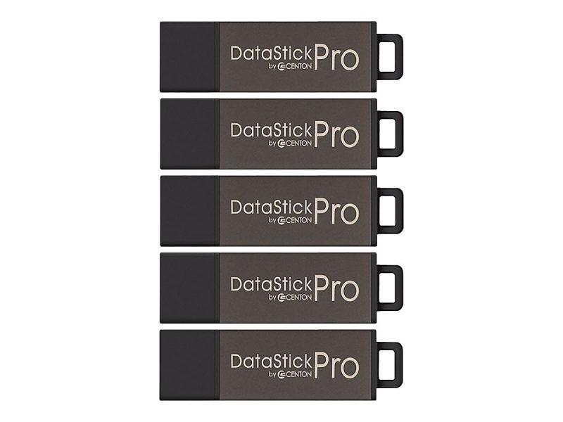 Centon DataStick Pro USB Flash Drives, USB 2.0, 8GB, Gray, Pack Of 5, S1-U2P5-8-5B - Image 3