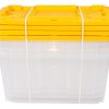 Office Depot® Brand by GreenMade® Professional Storage Totes With Handles/Snap Lids, 27 Gallon, 30-1/10" x 20-1/4" x 14-3/4", Clear/Yellow, Pack Of 4 Totes - Image 2