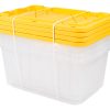 Office Depot® Brand by GreenMade® Professional Storage Totes With Handles/Snap Lids, 27 Gallon, 30-1/10" x 20-1/4" x 14-3/4", Clear/Yellow, Pack Of 4 Totes - Image 3