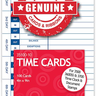 Pyramid Time Systems, 35100-10, Genuine and Authentic pack of 100 Time Cards, Use with Pyramid Side Loading Time Clocks, Models 3500, 3600SS and 3700