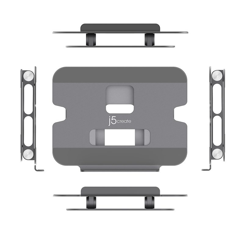 j5create Multi-Angle Laptop Stand, 11-7/16”H x 8-15/16”W x 2-1/8”D, Gray/Silver, JTS127 - Image 3