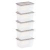 Iris® Snap Top Storage Boxes, 14.5 Gallon, Clear, Set Of 5 Boxes