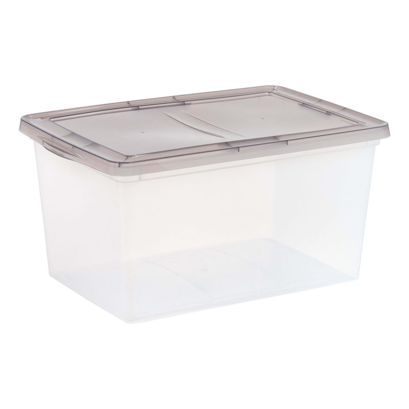 Iris® Snap Top Storage Boxes, 14.5 Gallon, Clear, Set Of 5 Boxes - Image 2