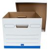 Office Depot® Brand Medium Quick Set Up Corrugated Medium-Duty Storage Boxes With Lift-Off Lids And Built-In Handles, Letter/Legal Size, 15" x 12" x 10", White/Blue, Pack Of 5 - Image 6