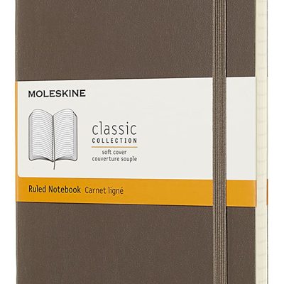 Moleskine Classic Soft Cover Notebook, 5" x 8-1/4", Ruled, 192 Pages, Earth Brown
