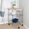 Honey Can Do Mini 3-Tier Rolling Cart, 31-3/4” x 15-1/4”, Silver - Image 2