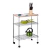 Honey Can Do Mini 3-Tier Rolling Cart, 31-3/4” x 15-1/4”, Silver - Image 4