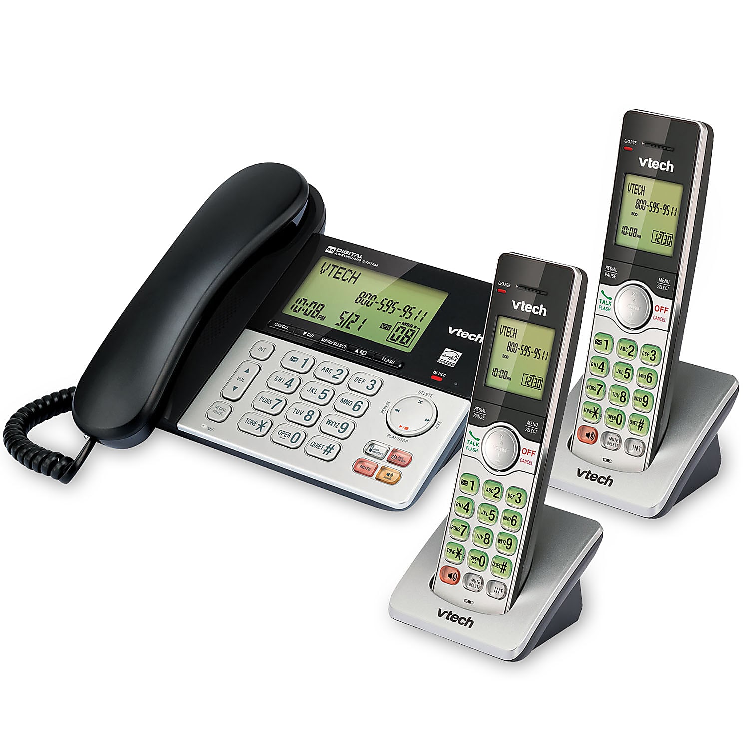 VTech® CS6949-2 DECT 6.0 Expandable Cordless Phone With Digital Answering System - Image 3