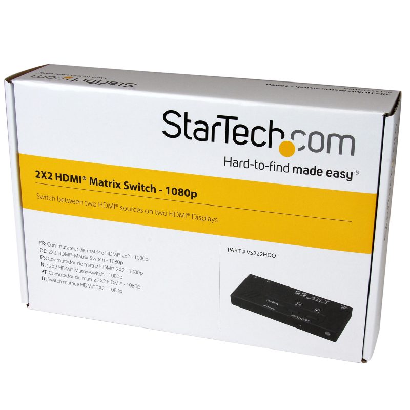 StarTech.com 2X2 HDMI Matrix Switch w/ Automatic and Priority Switching - 1080p - Switch between two HDMI sources on two HDMI Displays - Image 5