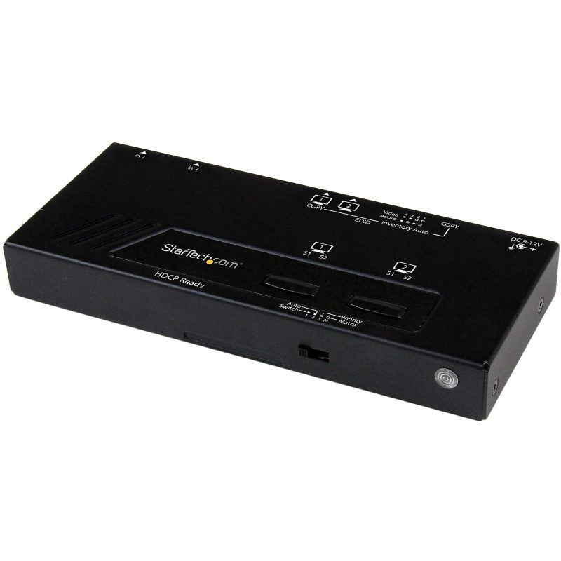 StarTech.com 2X2 HDMI Matrix Switch w/ Automatic and Priority Switching - 1080p - Switch between two HDMI sources on two HDMI Displays - Image 6