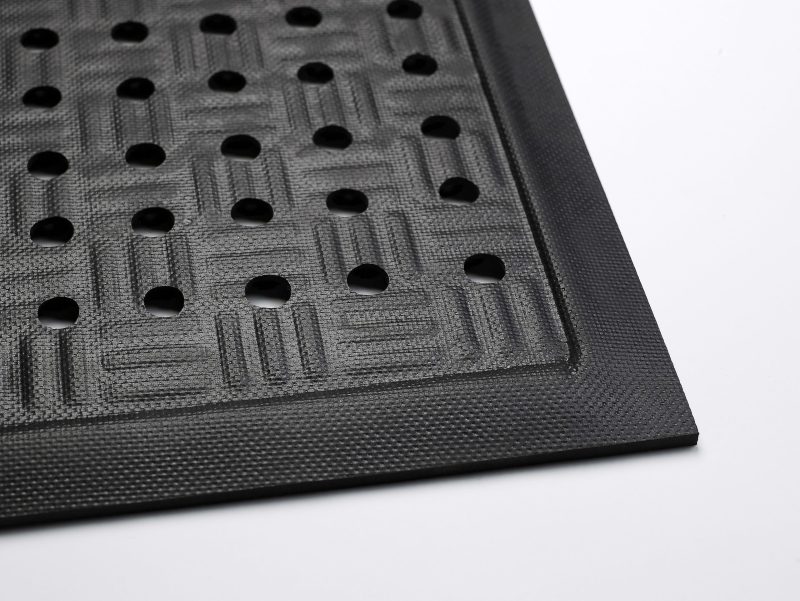 M+A Matting Cushion Station With Holes, 3 3/16' x 5 5/16', Black