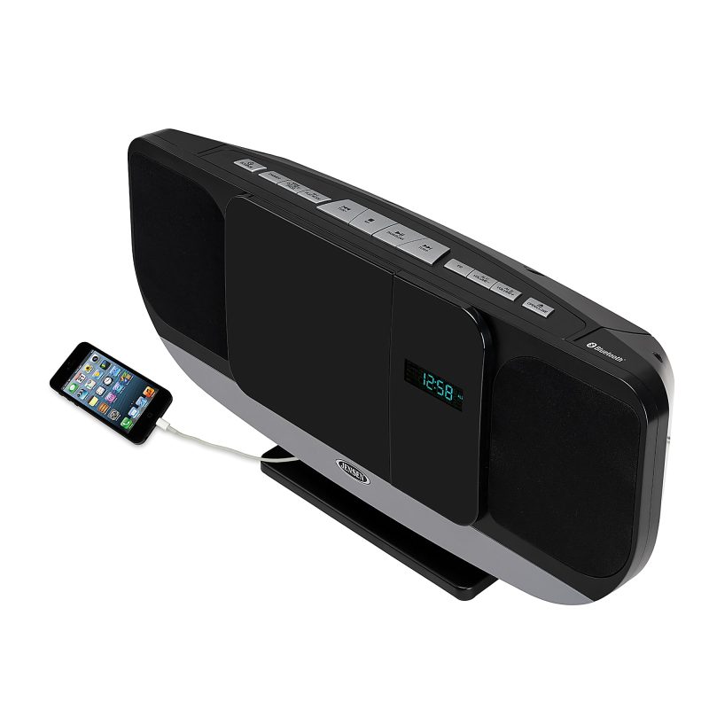 JENSEN Bluetooth® JBS-215 Wall-Mountable Music System With CD Player And FM Radio, 9.1"H x 19.6"W x 4.9"D, Black - Image 2