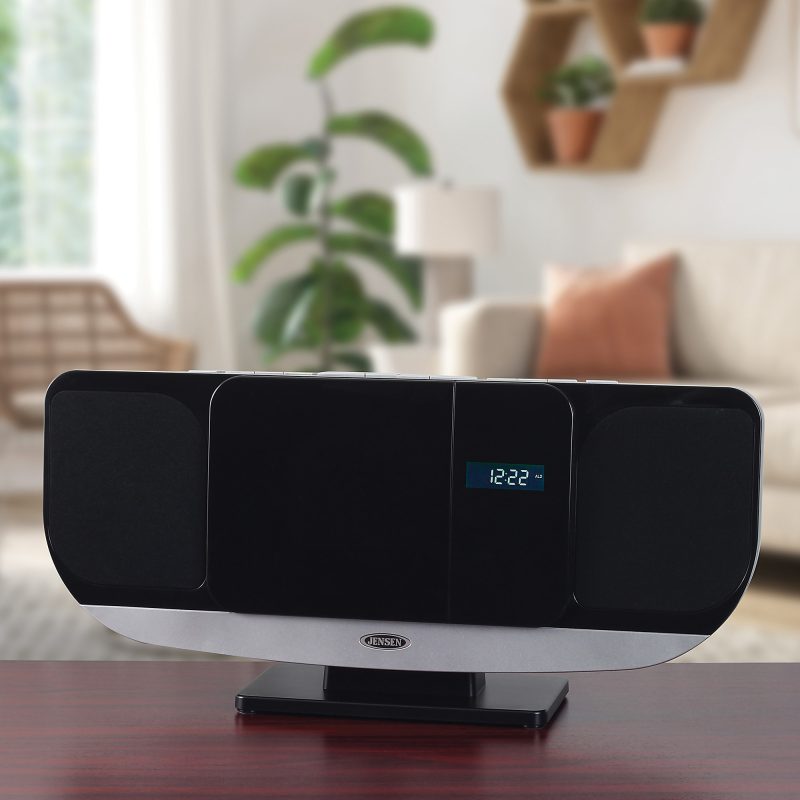JENSEN Bluetooth® JBS-215 Wall-Mountable Music System With CD Player And FM Radio, 9.1"H x 19.6"W x 4.9"D, Black - Image 4