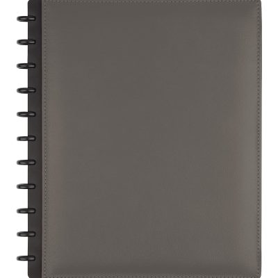 TUL® Custom Note-Taking System Discbound Notebook With Leather Cover, Letter Size, Narrow Ruled, 60 Sheets, Gray