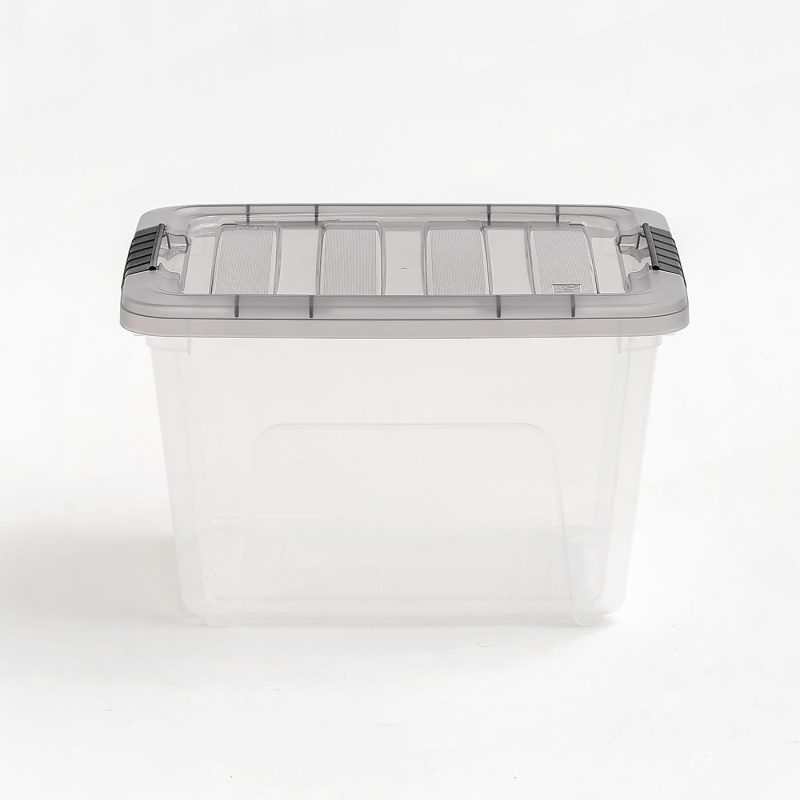 Iris® Stack & Pull™ Storage Boxes, 4.75 Gallon, Clear/Gray, Set Of 5 Boxes - Image 3