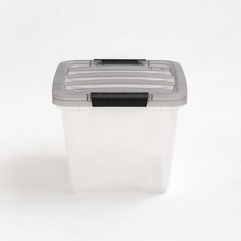 Iris® Stack & Pull™ Storage Boxes, 4.75 Gallon, Clear/Gray, Set Of 5 Boxes - Image 4
