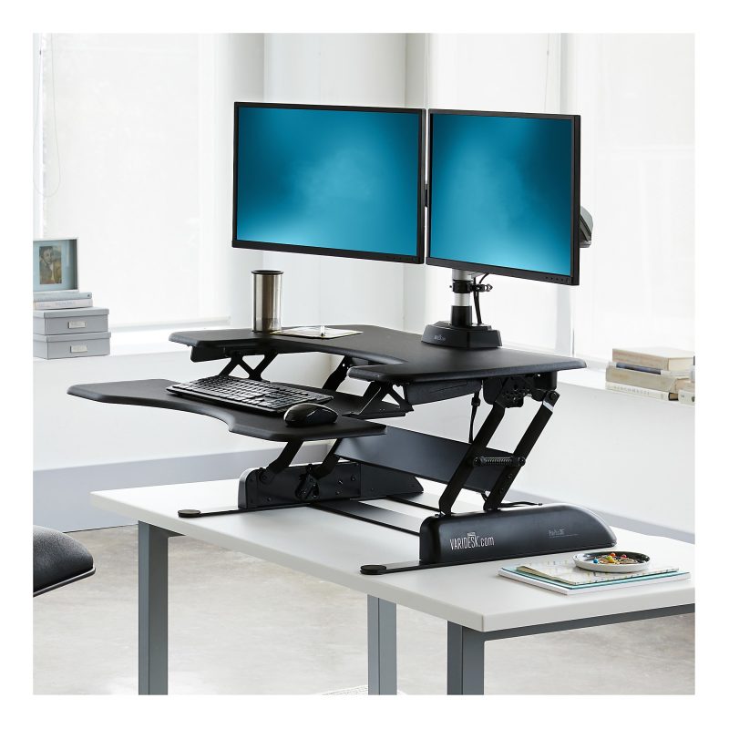 VariDesk ProPlus Manual Standing Desk Riser, 36"W x 41-3/4 "D, Black - Image 2