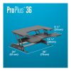 VariDesk ProPlus Manual Standing Desk Riser, 36"W x 41-3/4 "D, Black - Image 5