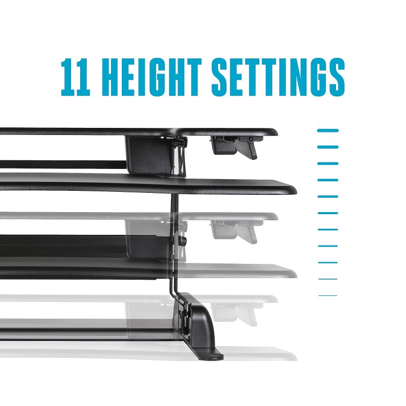 VariDesk ProPlus Manual Standing Desk Riser, 36"W x 41-3/4 "D, Black - Image 6