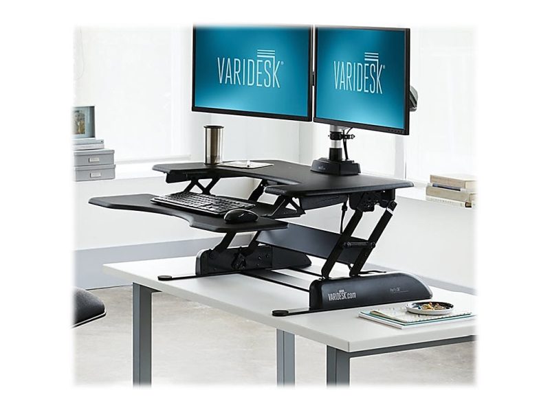VariDesk ProPlus Manual Standing Desk Riser, 36"W x 41-3/4 "D, Black - Image 9