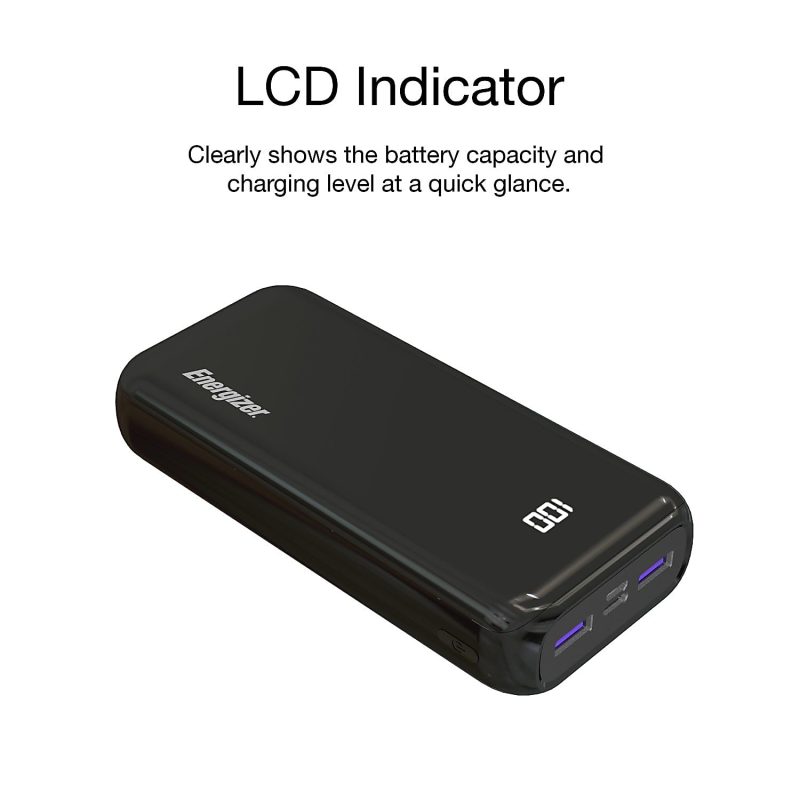 Energizer 20,000mAh Ultimate Power Bank, Black, UE20011PQ - Image 2
