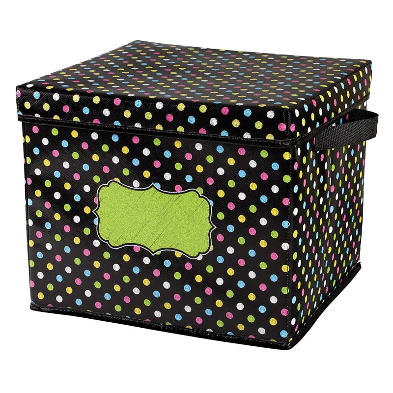 Teacher Created Resources Storage Box With Lid, Chalkboard Brights, Pack Of 2 - Image 2