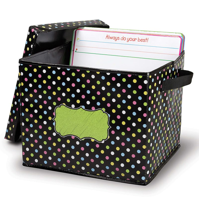 Teacher Created Resources Storage Box With Lid, Chalkboard Brights, Pack Of 2 - Image 3