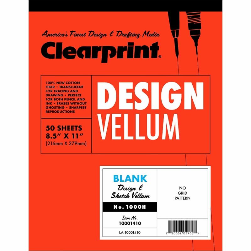 Clearprint Plain Vellum Paper, 8 1/2" x 11", White, Pack Of 50 Sheets - Image 2