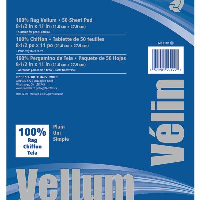 Clearprint Plain Vellum Paper, 8 1/2" x 11", White, Pack Of 50 Sheets