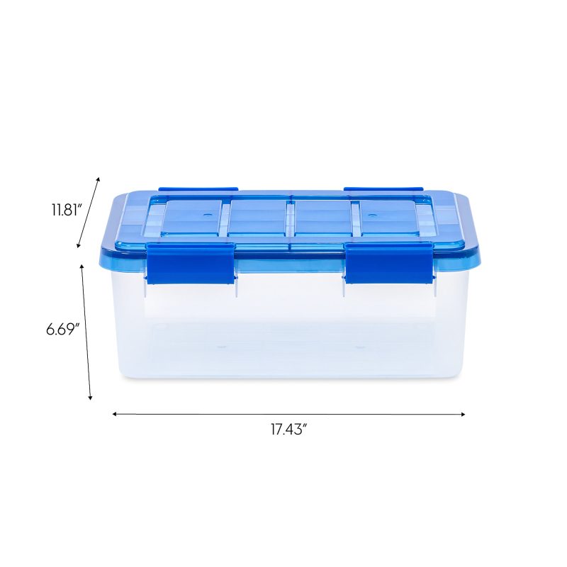 Iris Ultimate Weathertight Storage Boxes, 17-7/16”L x 16-3/16”W x 10-1/4”H, 16 Qt, Clear, Set Of 6 Boxes - Image 8