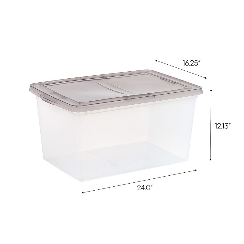 Iris® Snap Top Storage Box, 14.5 Gallon, Clear - Image 4