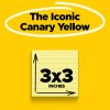 Post-it Notes, 12 Pads, 3 in x 3 in, Clean Removal, School Supplies and Office Products, Sticky Notes for Vertical Surfaces, Monitors, Walls and Windows, Canary Yellow, Lined - Image 2
