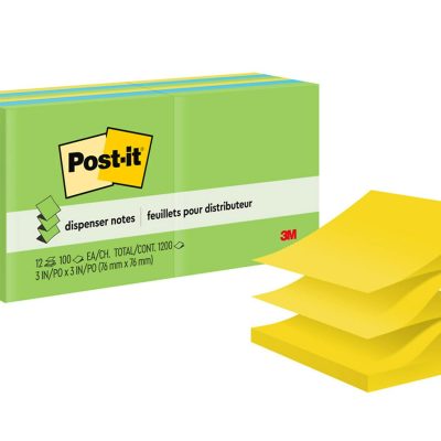 Post-it Pop Up Notes, 18 Pads, 3 in x 3 in, Clean Removal, School Supplies and Office Products, Sticky Notes for Vertical Surfaces, Monitors, Walls and Windows, Floral Fantasy Collection - Assorted,12