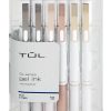 TUL® GL Series Retractable Gel Pens, Medium Point, 0.7 mm, Pearl White Barrel, Blue Ink, Pack Of 12 Pens