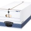 Bankers Box® Stor/File™ Standard-Duty Storage Boxes With Locking Lift-Off Lids And Built-In Handles, Legal Size, 24" x 15" x 10", 60% Recycled White/Blue, Case Of 3 - Image 2