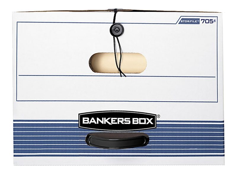 Bankers Box® Stor/File™ Standard-Duty Storage Boxes With Locking Lift-Off Lids And Built-In Handles, Legal Size, 24" x 15" x 10", 60% Recycled White/Blue, Case Of 3 - Image 3