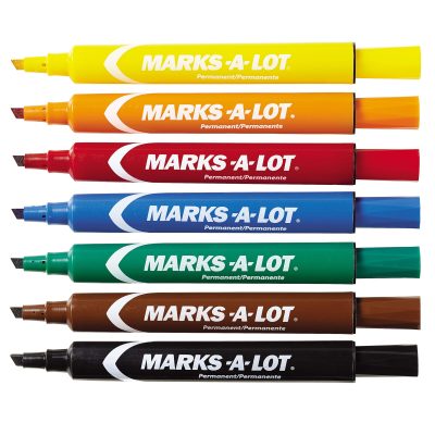 Avery® Marks A Lot® Permanent Markers, Chisel Tip, Large Desk-Style Size, Black, Pack Of 36 - Assorted,12
