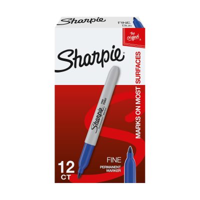 Sharpie® Permanent Fine-Point Markers, Red, Pack Of 36 - Blue,12