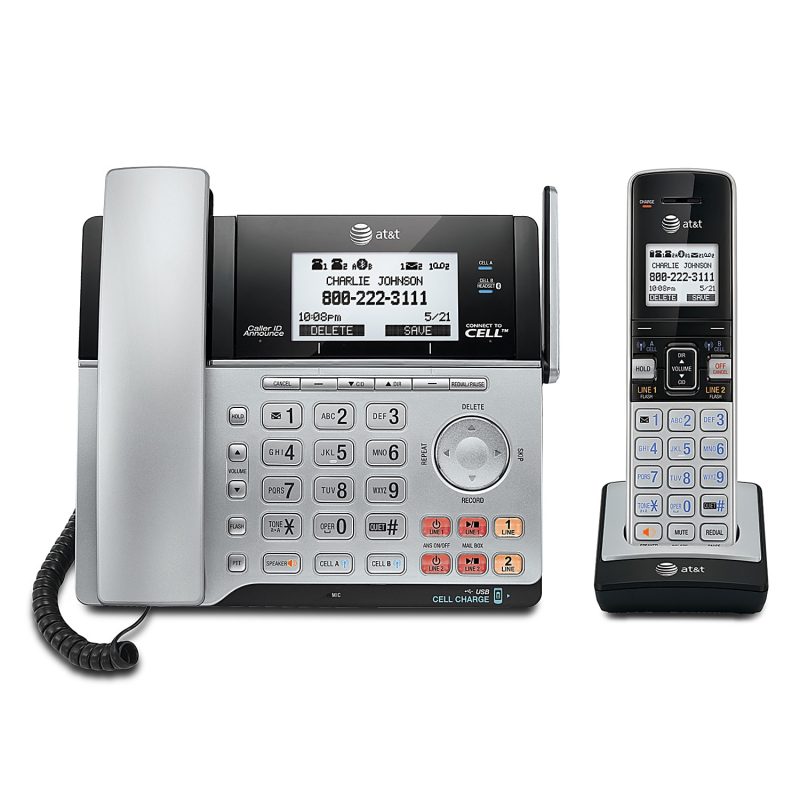 AT&T TL86103 DECT 6.0 2-Line Corded/Cordless Phone System With Bluetooth Connect To Cell - Image 2