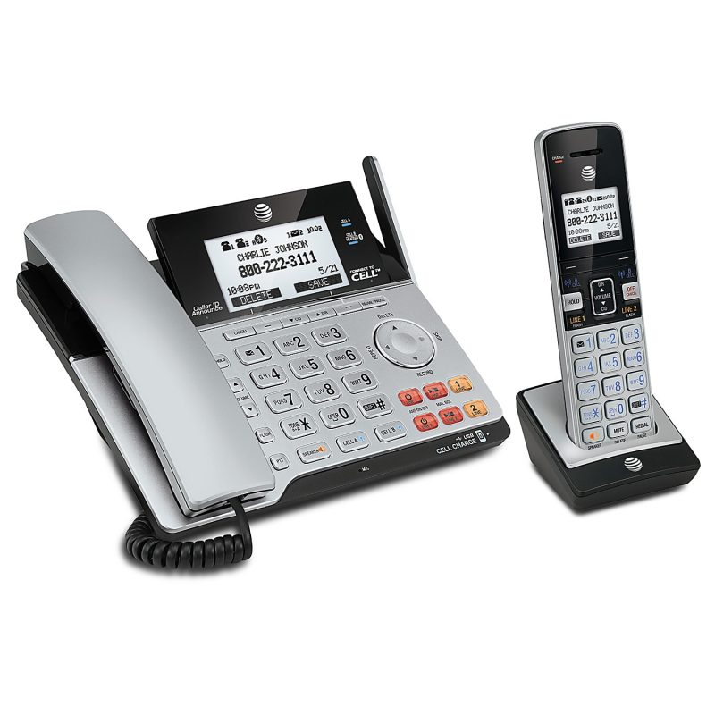 AT&T TL86103 DECT 6.0 2-Line Corded/Cordless Phone System With Bluetooth Connect To Cell - Image 3