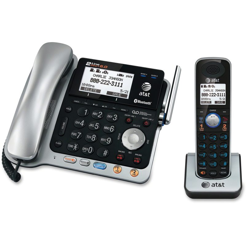 AT&T TL86103 DECT 6.0 2-Line Corded/Cordless Phone System With Bluetooth Connect To Cell - Image 4